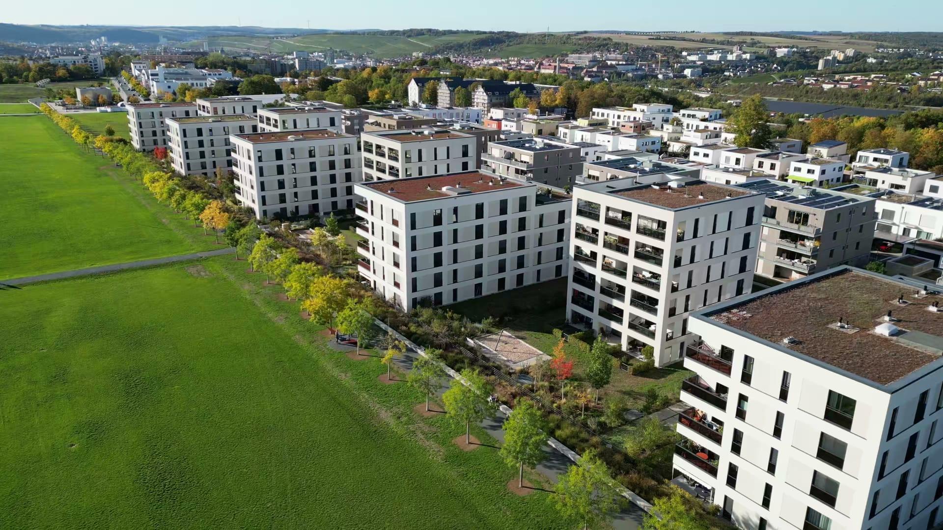 Wohnquartier in der Südpfalz aus der Luft